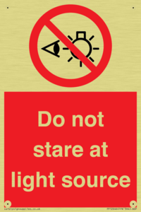 Do not stare at light source